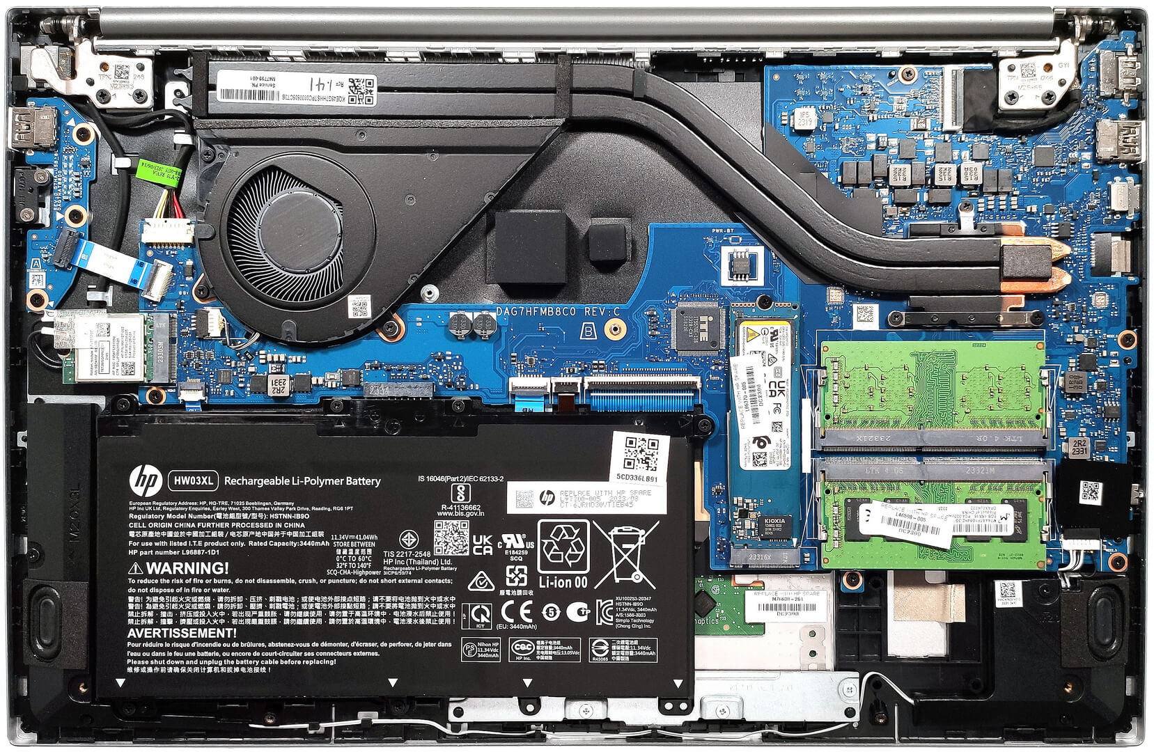 Internal Photo of HP 15-EG 15-EH 15-ER 15M-EH 15-FD 15-FC TPN-Q245 TPN-Q246 silver gray backlit US keyboard F1 question (HP 15-eh)
